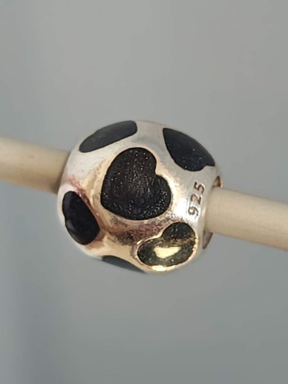 Authentic Pandora Retired Love You Black Enamel Charm – 790543EN22 Sterling - Picture 3 of 11
